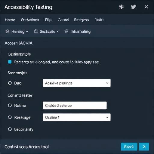 Screenshot of an accessibility testing tool in use